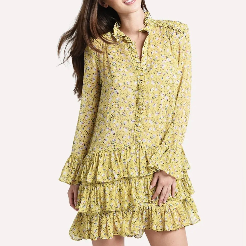 Zadig & Voltaire Rebbie Anemone Mini Dress in Yellow
